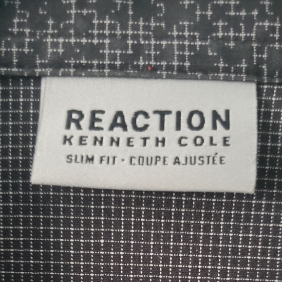 Men's Kenneth Cole Reaction Black/Grey Dress Shirt - Picture 4 of 4